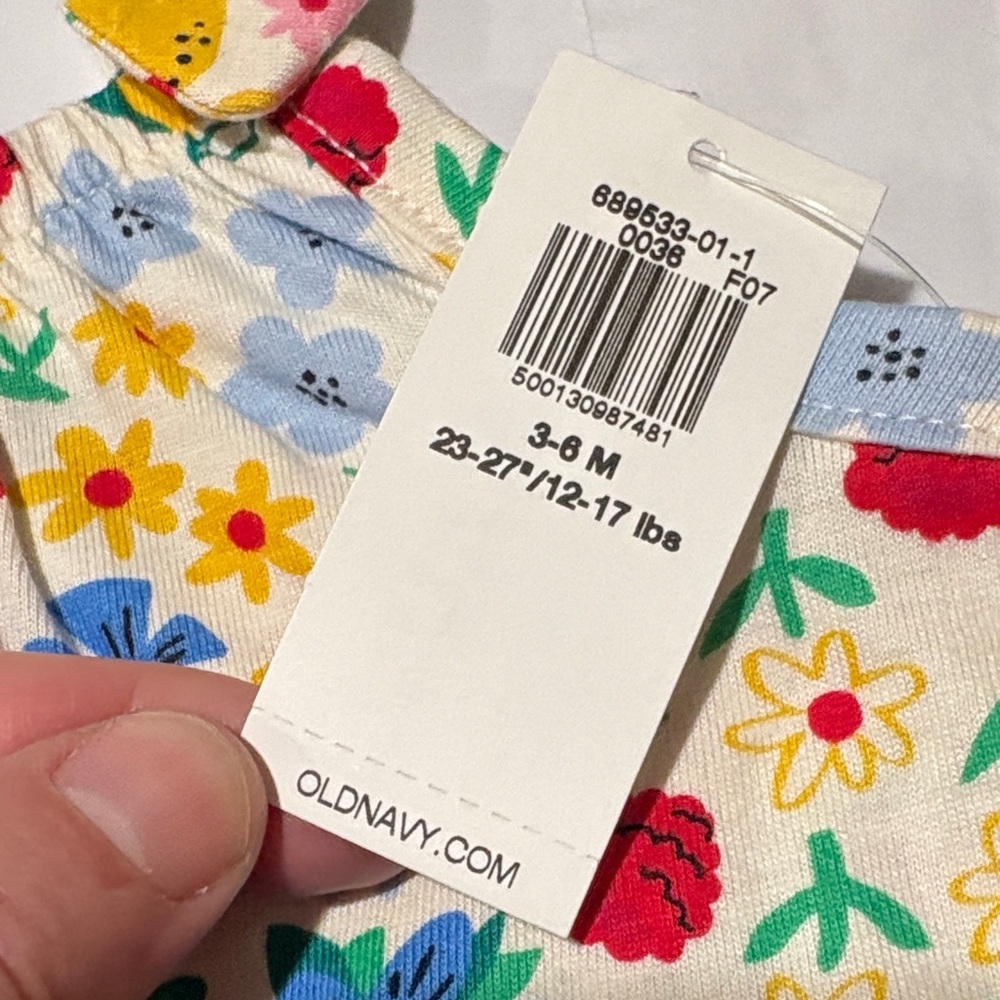 Old Navy Pink and Floral Baby Romper Set - Picture 3 of 8